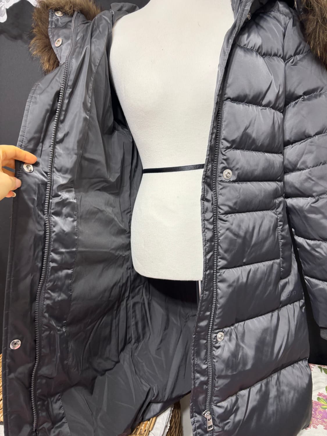 케빈클라인ㅡ 오리털 패딩 55 천연 라쿤퍼/왕라쿤/빅라쿤/새거수준 상품이미지6