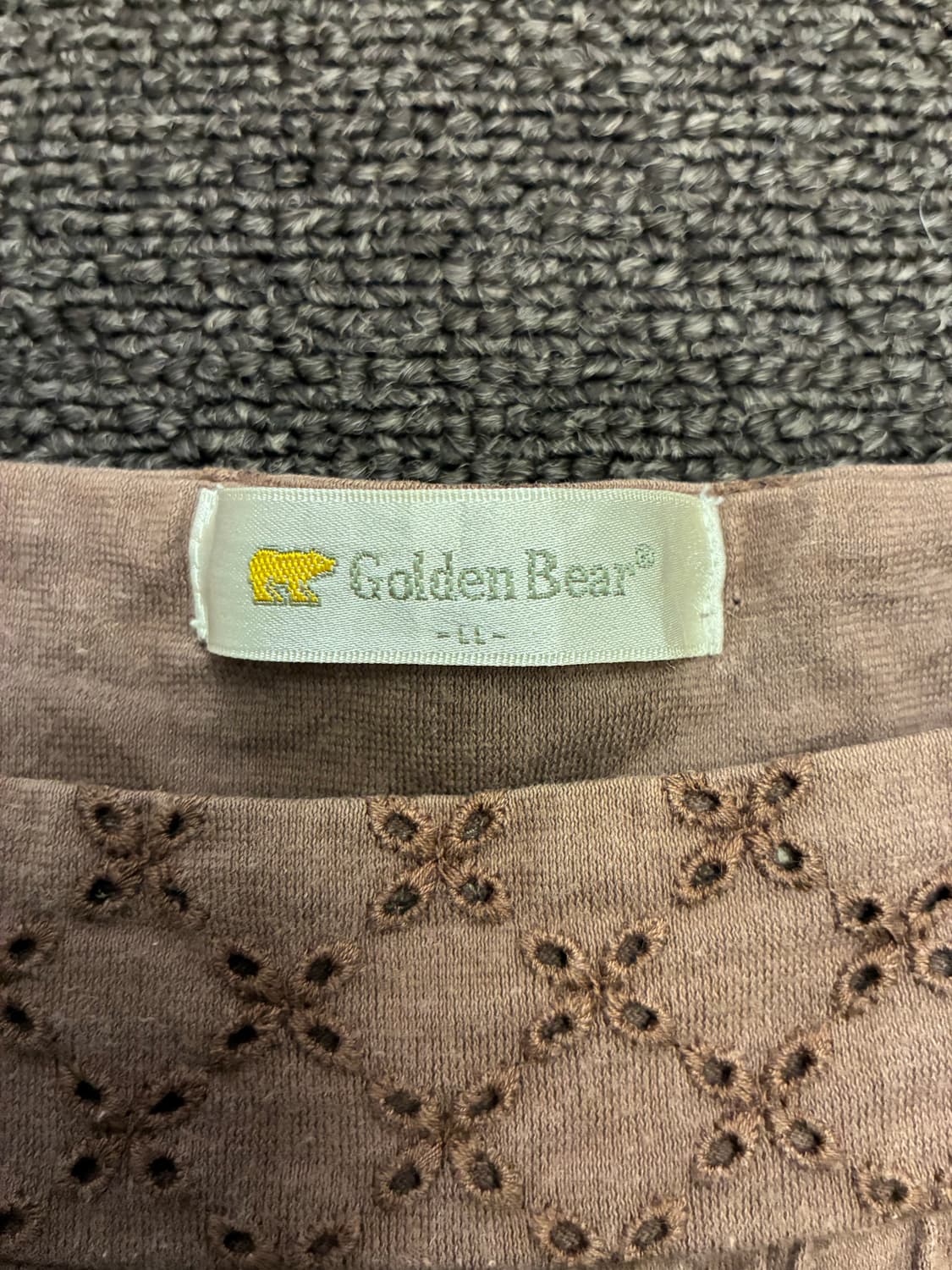 XL)Japanese vintage 여성 브라운 펀칭 디테일 나시 상품이미지3