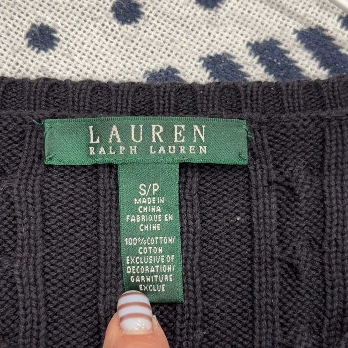 랄프로렌 브이넥 꽈배기 니트 스웨터 S P00036 상품이미지3