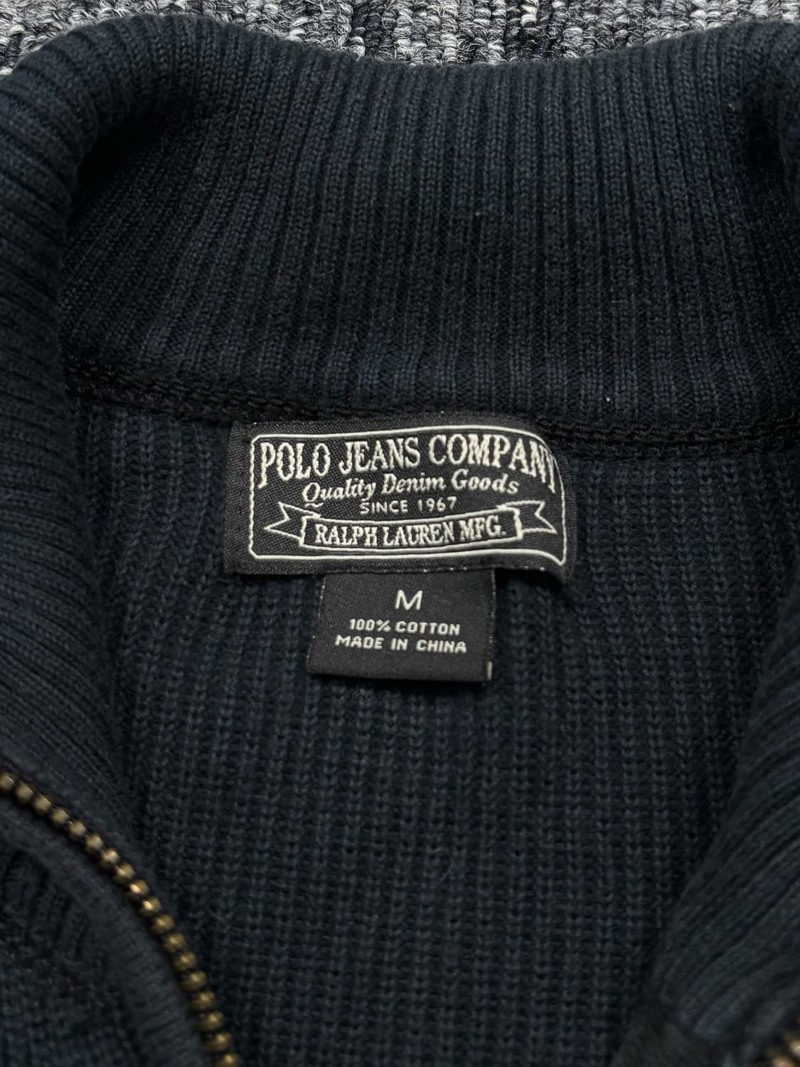 폴로 진스 숄더 엘보우 패치 니트 집업 상품이미지6