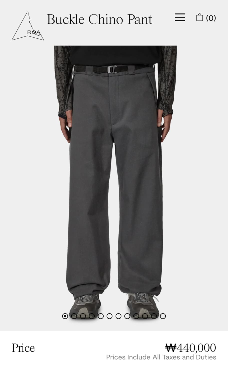 [M,L,XL]로아 하이킹 25fw 버클 치노 팬츠/차콜 상품이미지10