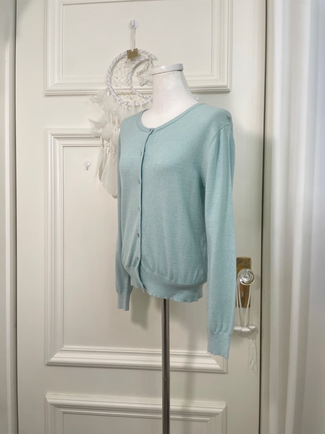 mint gold button point basic cardigan 상품이미지2