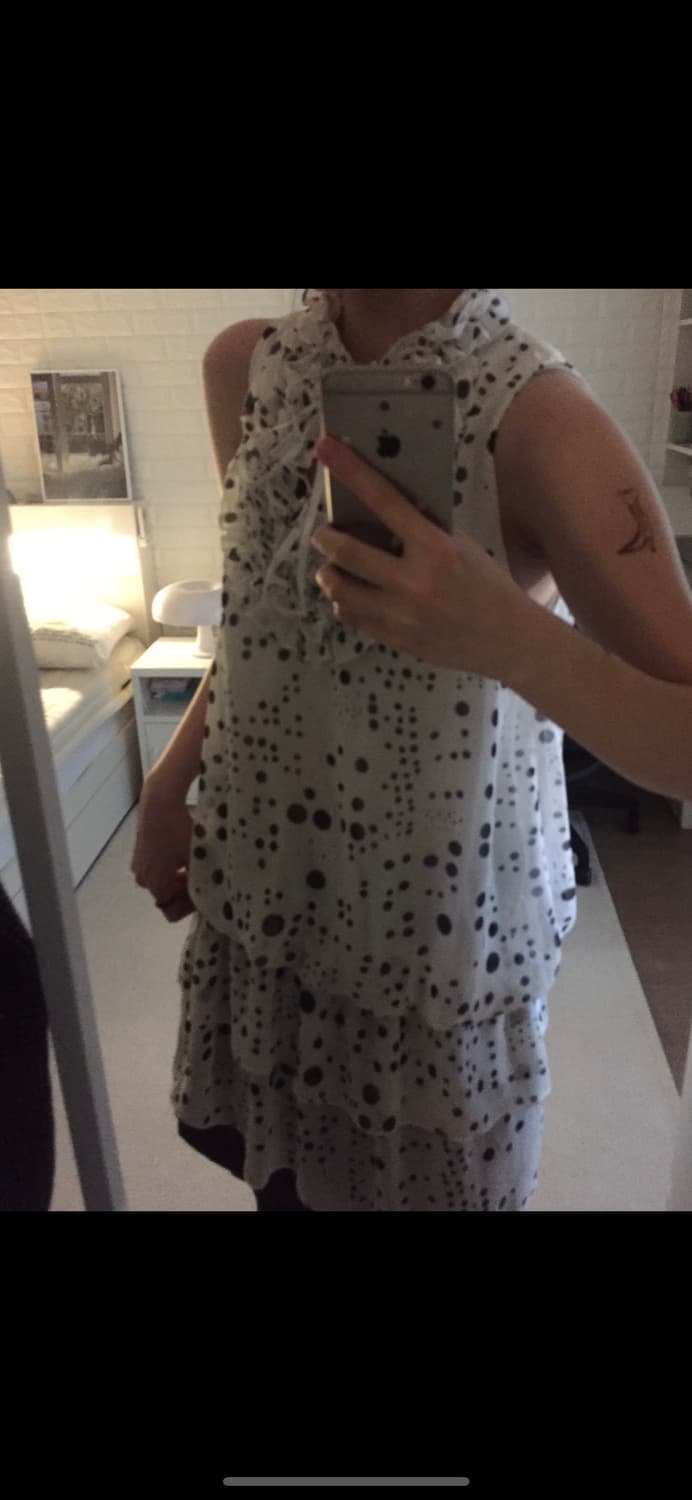 Dot Shirring layered dress 상품이미지1