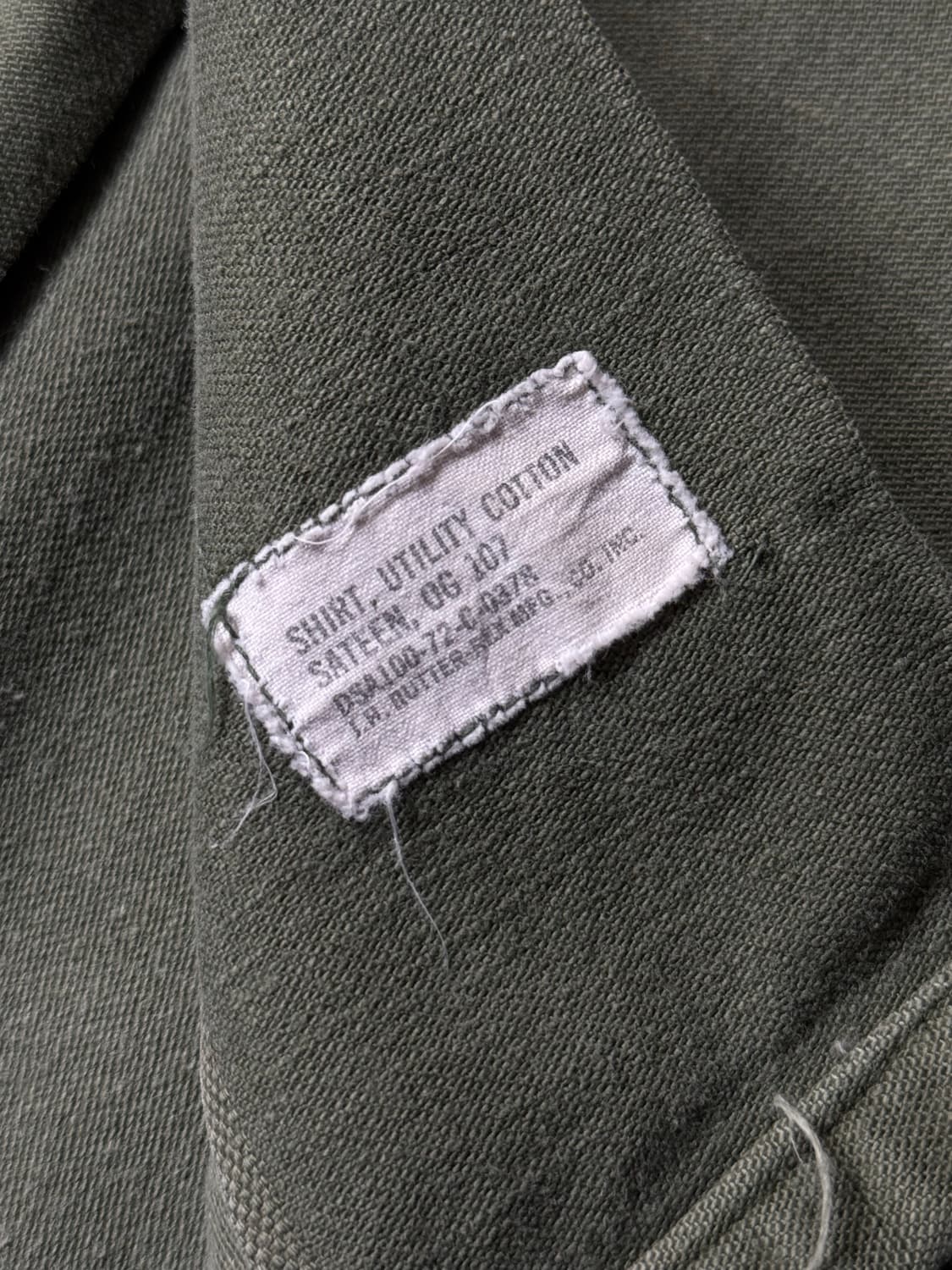 [M]70's 오리지널 U.S ARMY OG-107 패치 밀리터리 셔츠 상품이미지7