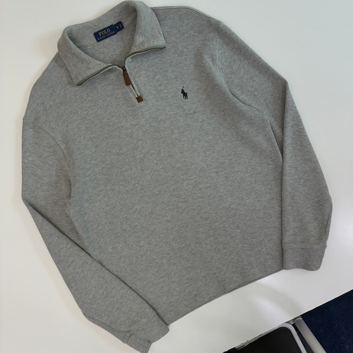 Polo 폴로랄프로렌 멜란지 그레이 하프집업 니트 상품이미지2