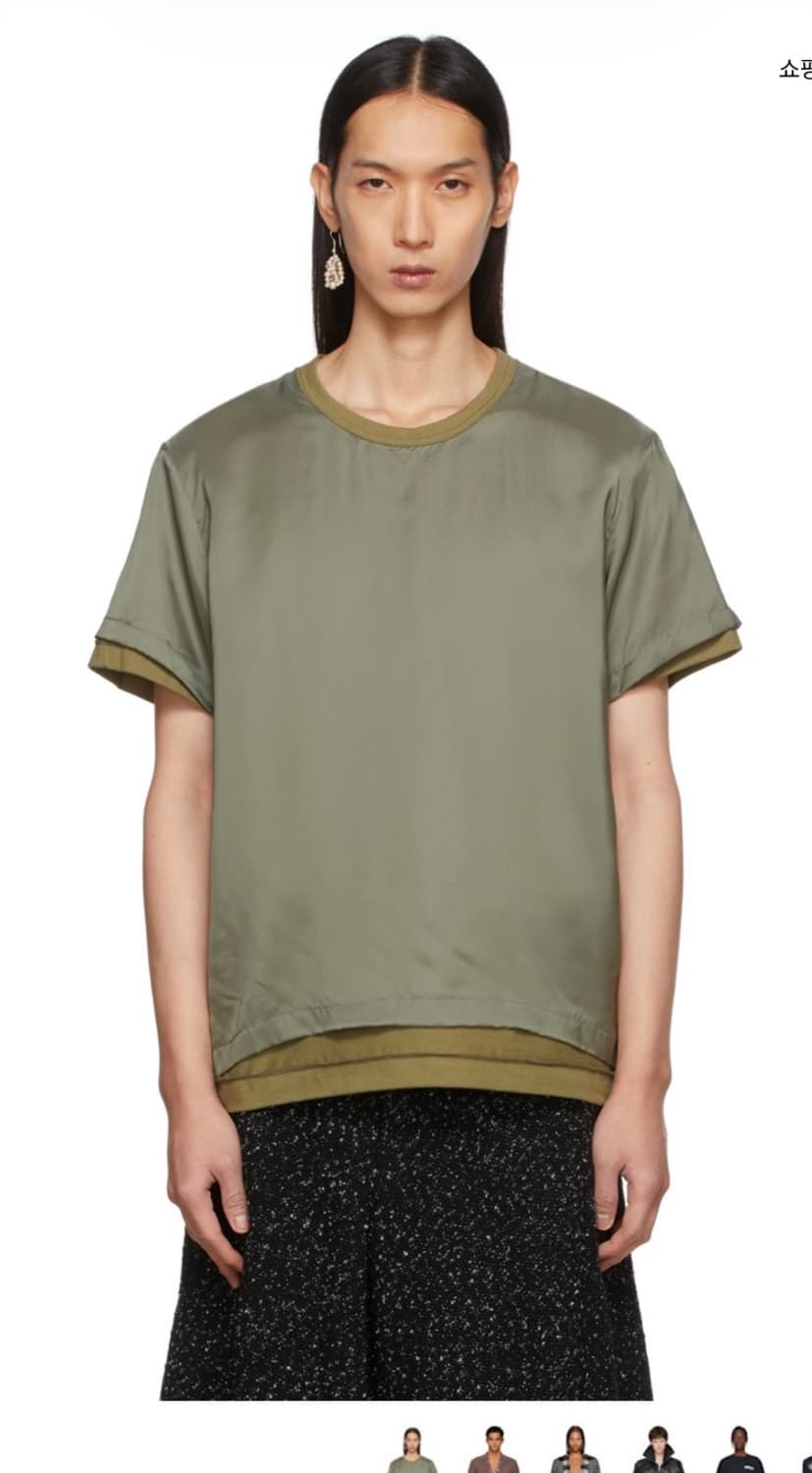 꼼데가르송 옴므플러스 그린 투 레이어 티셔츠 상품이미지1