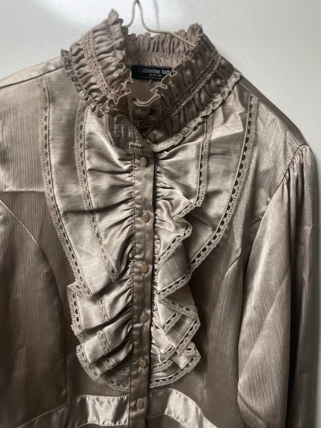 빈티지 브라운 블라우스 모리걸 로리타상의 상품이미지2