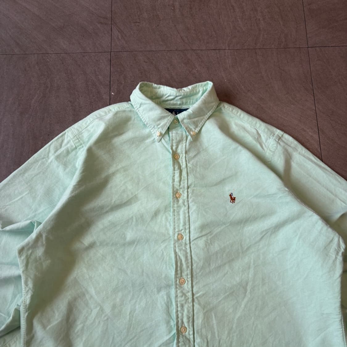폴로 민트 옥스포드 클래식 로고 긴팔 셔츠  상품이미지3