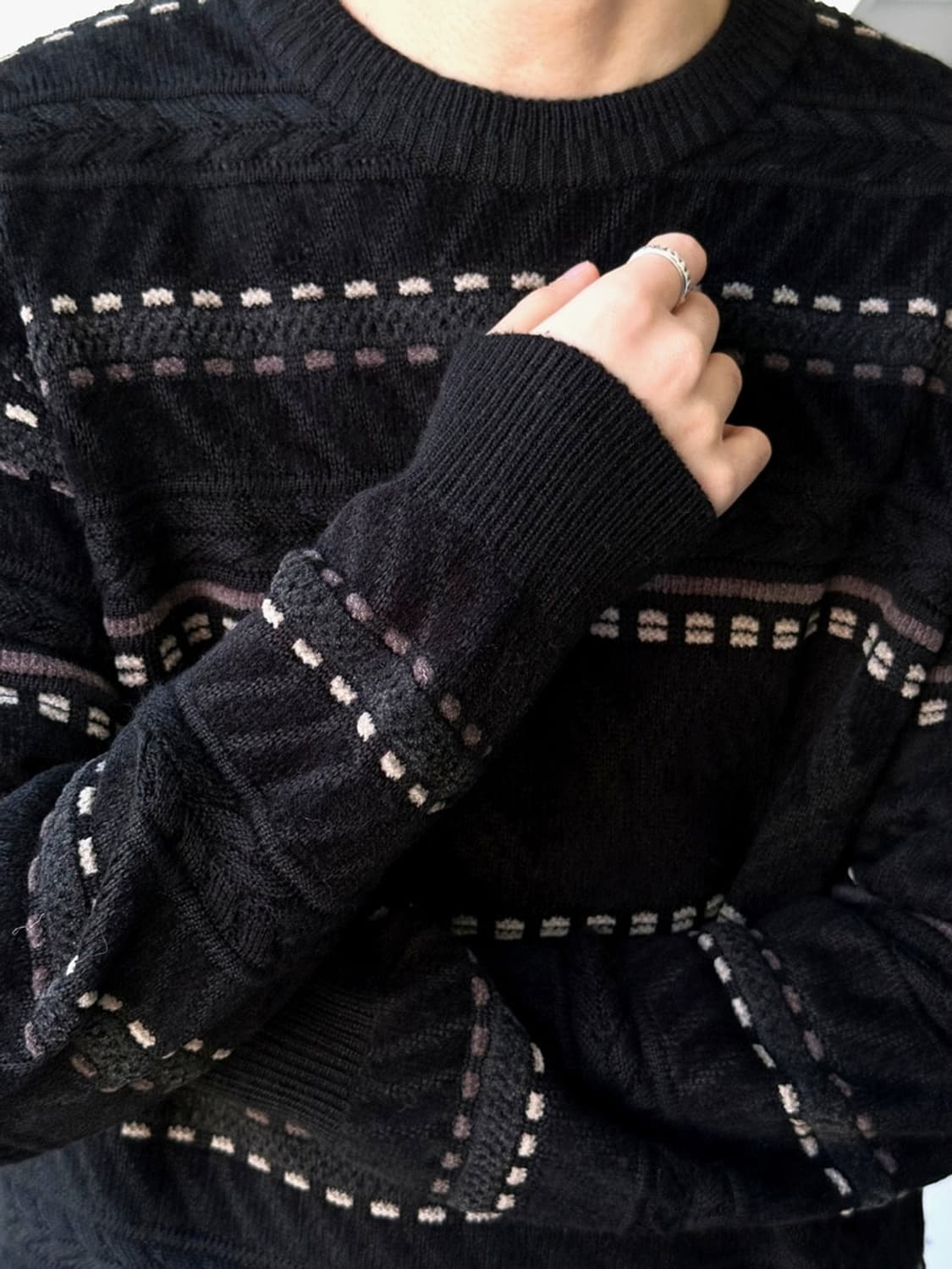 Wool blend pattern knit P/O 상품이미지8