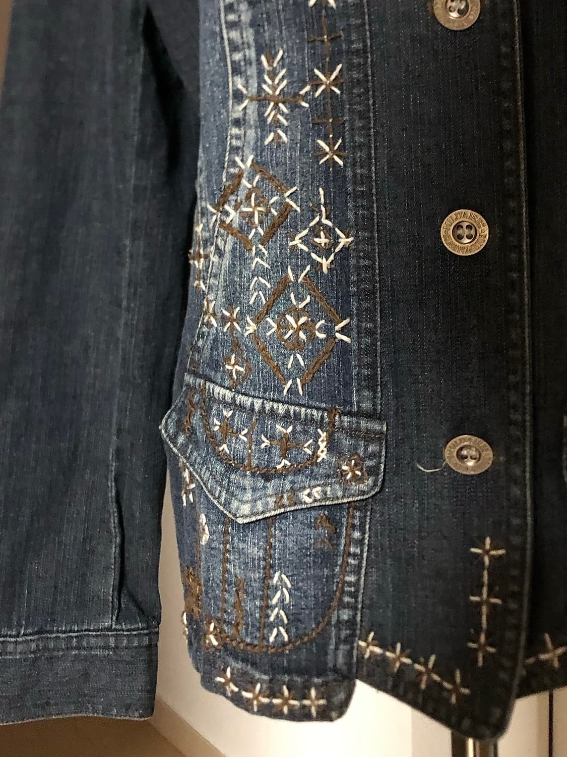 빈티지 자수 청자켓 상품이미지3