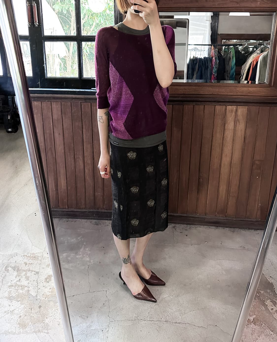 BENETTON sheer mohair knit top 상품이미지1