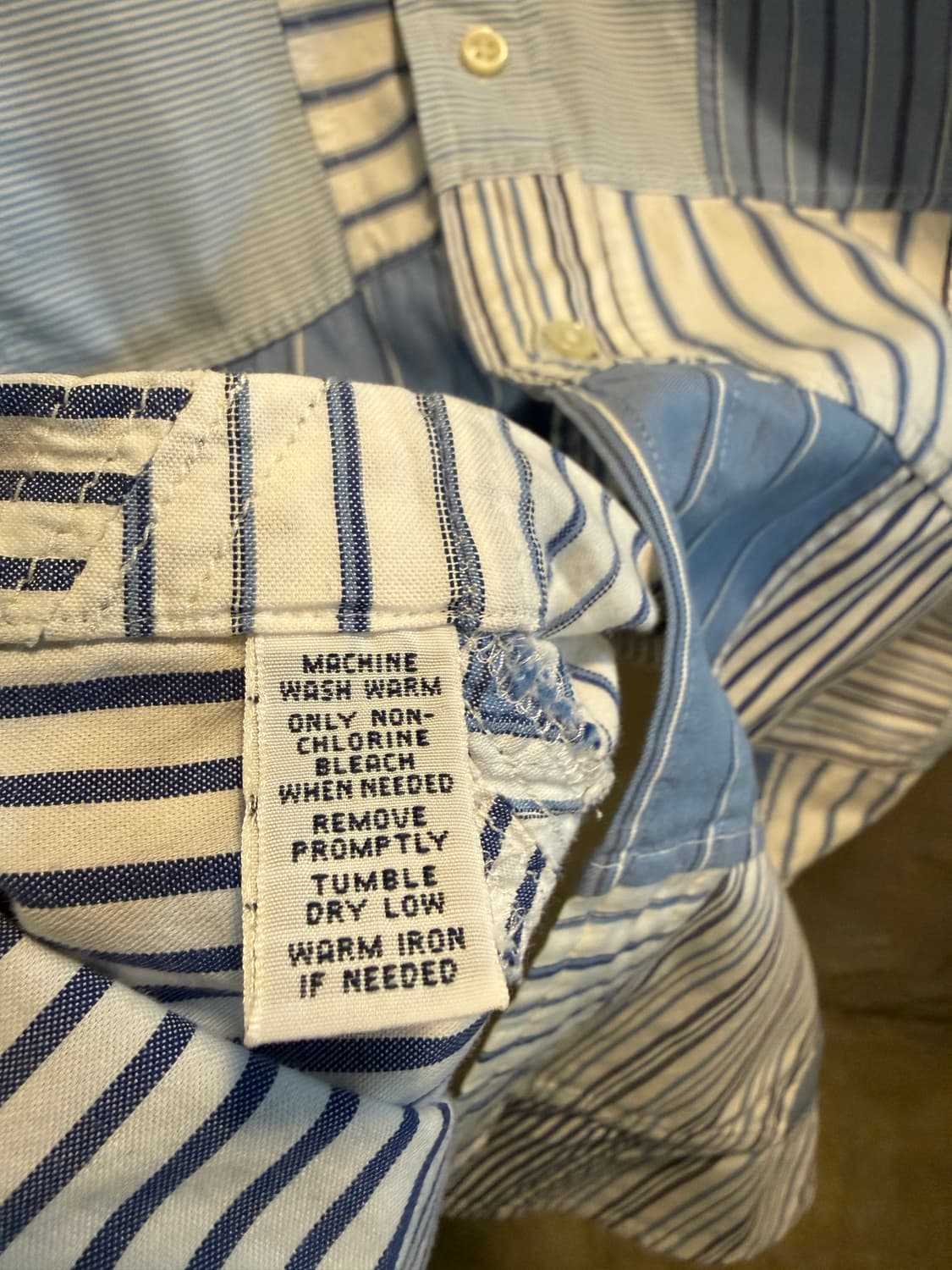 폴로 랄프로렌 패치워크 스트라이프 셔츠 블루 L 상품이미지5