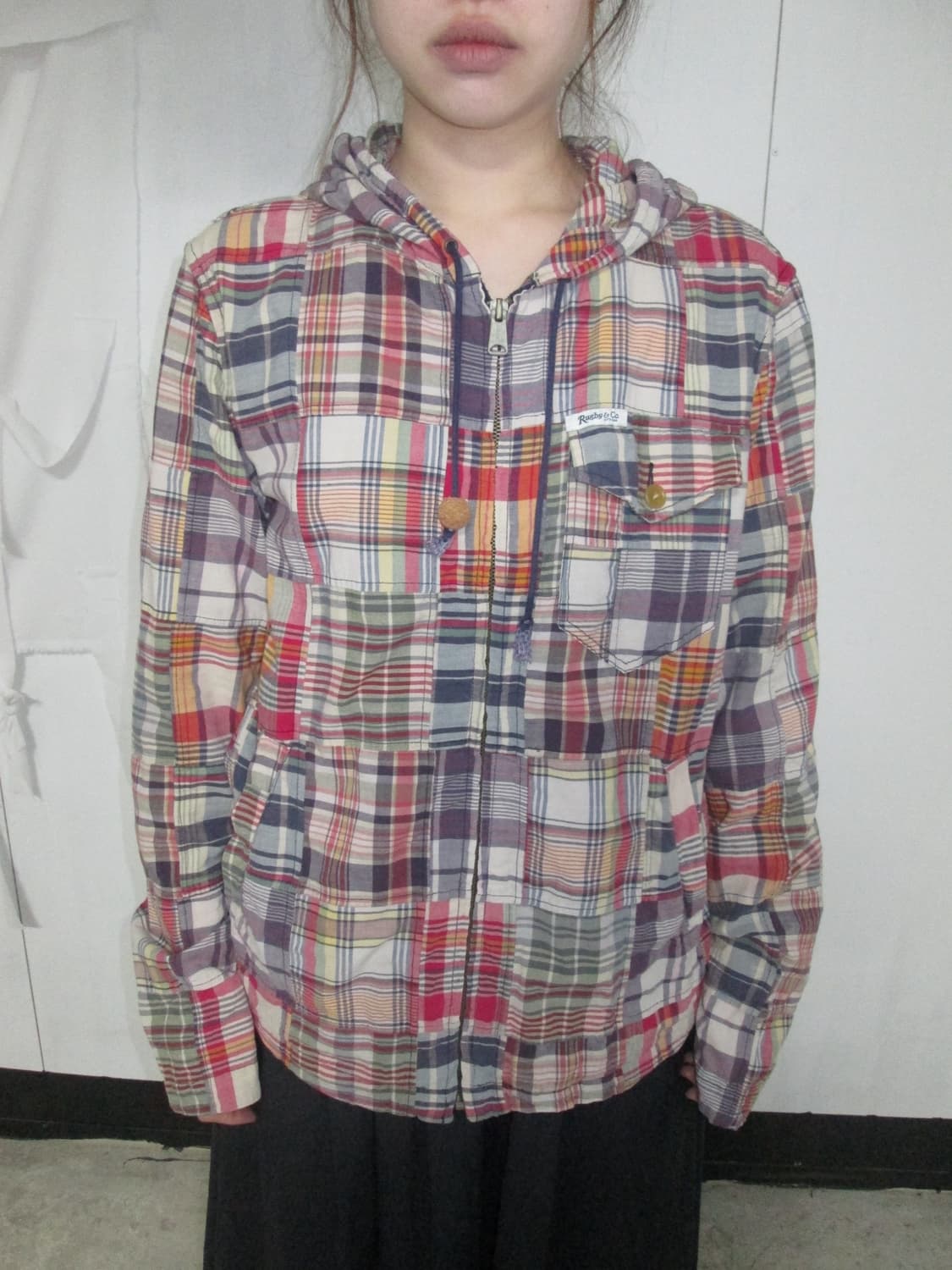 Polo Patchwork Check Zip Hoodie 상품이미지4