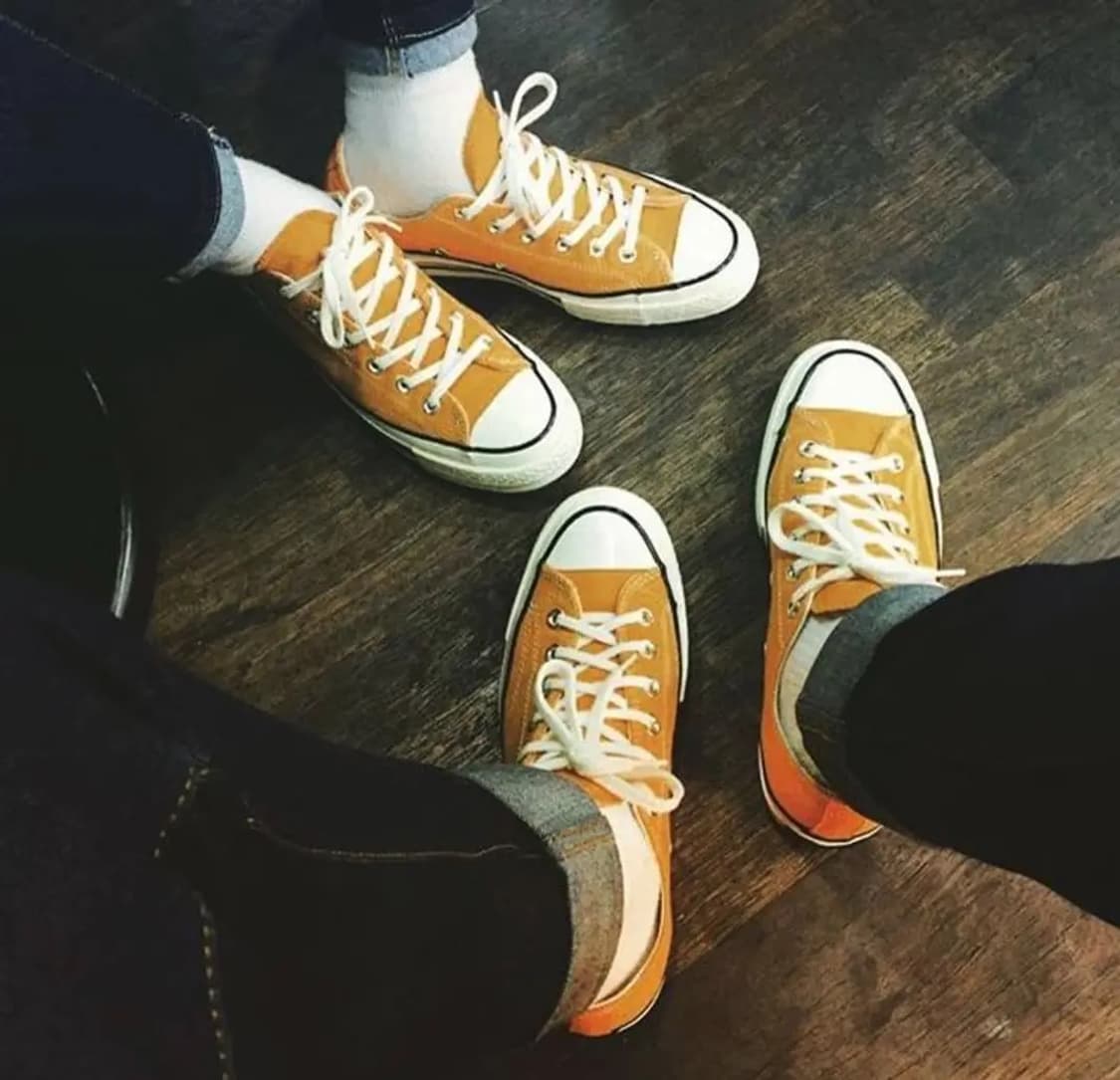 새제품 255 295 컨버스 척70 로우 빈티지 캔버스 선플라워 옐로우 상품이미지2