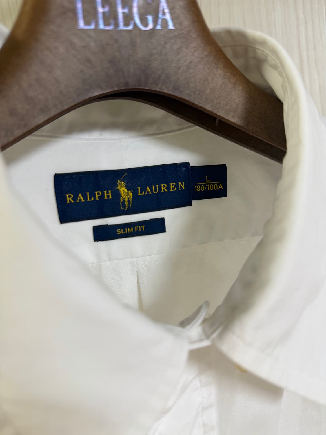폴로 랄프로렌 포플린 셔츠 화이트 슬림핏 L 상품이미지6