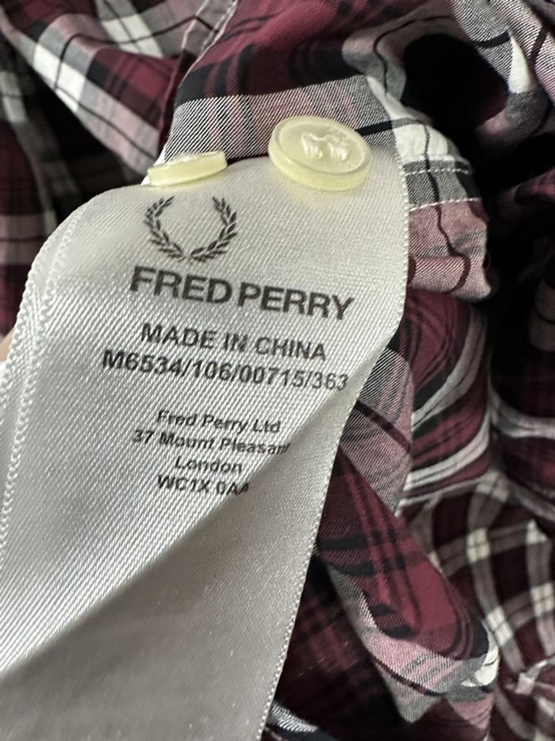 [L] FRED PERRY 프레드페리 오리지널자수로고 코튼셔츠 상품이미지5
