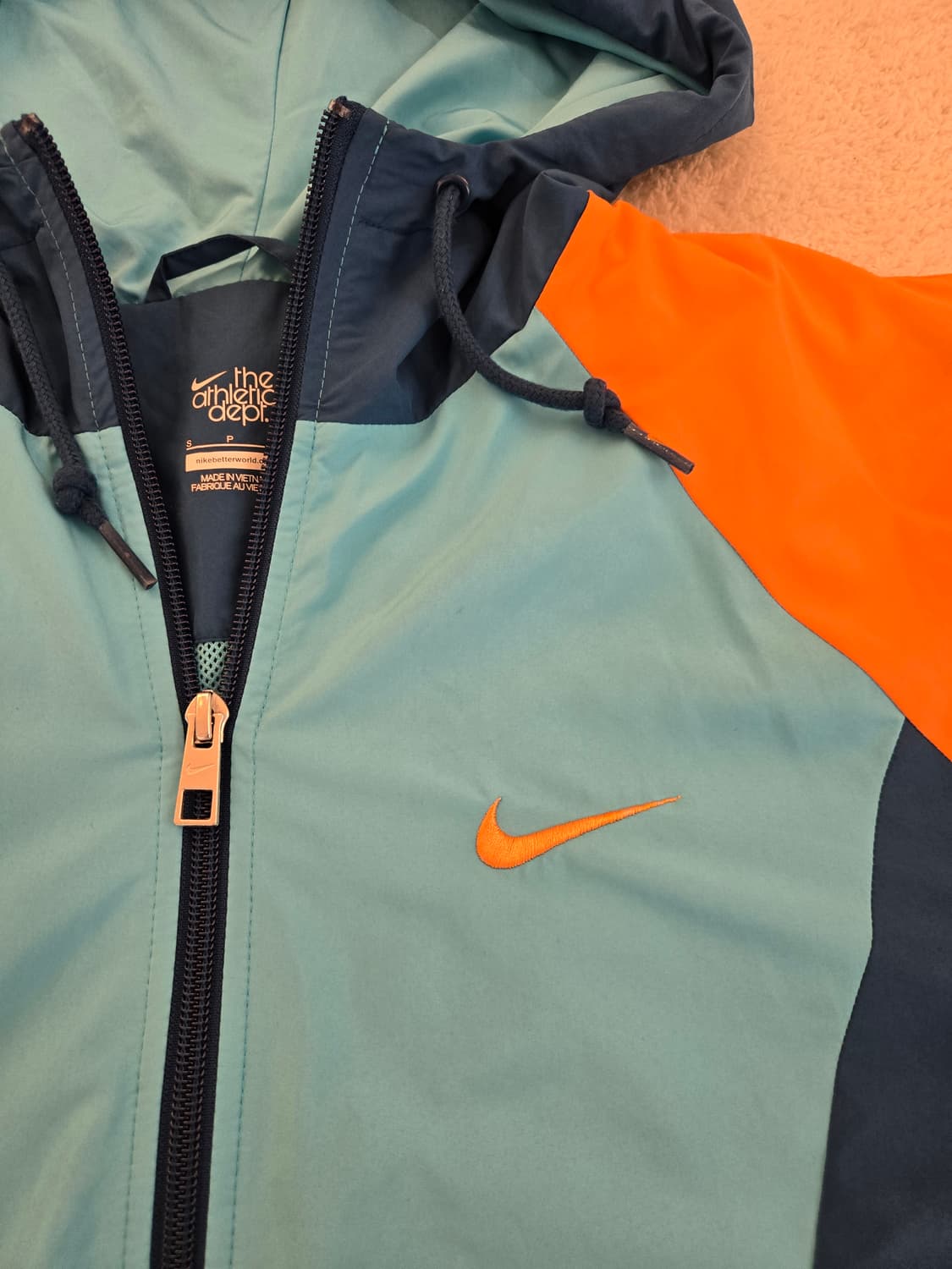 나이키 후드 올드스쿨 바람막이 자켓( 민트+옥색+오렌지) S 상품이미지5