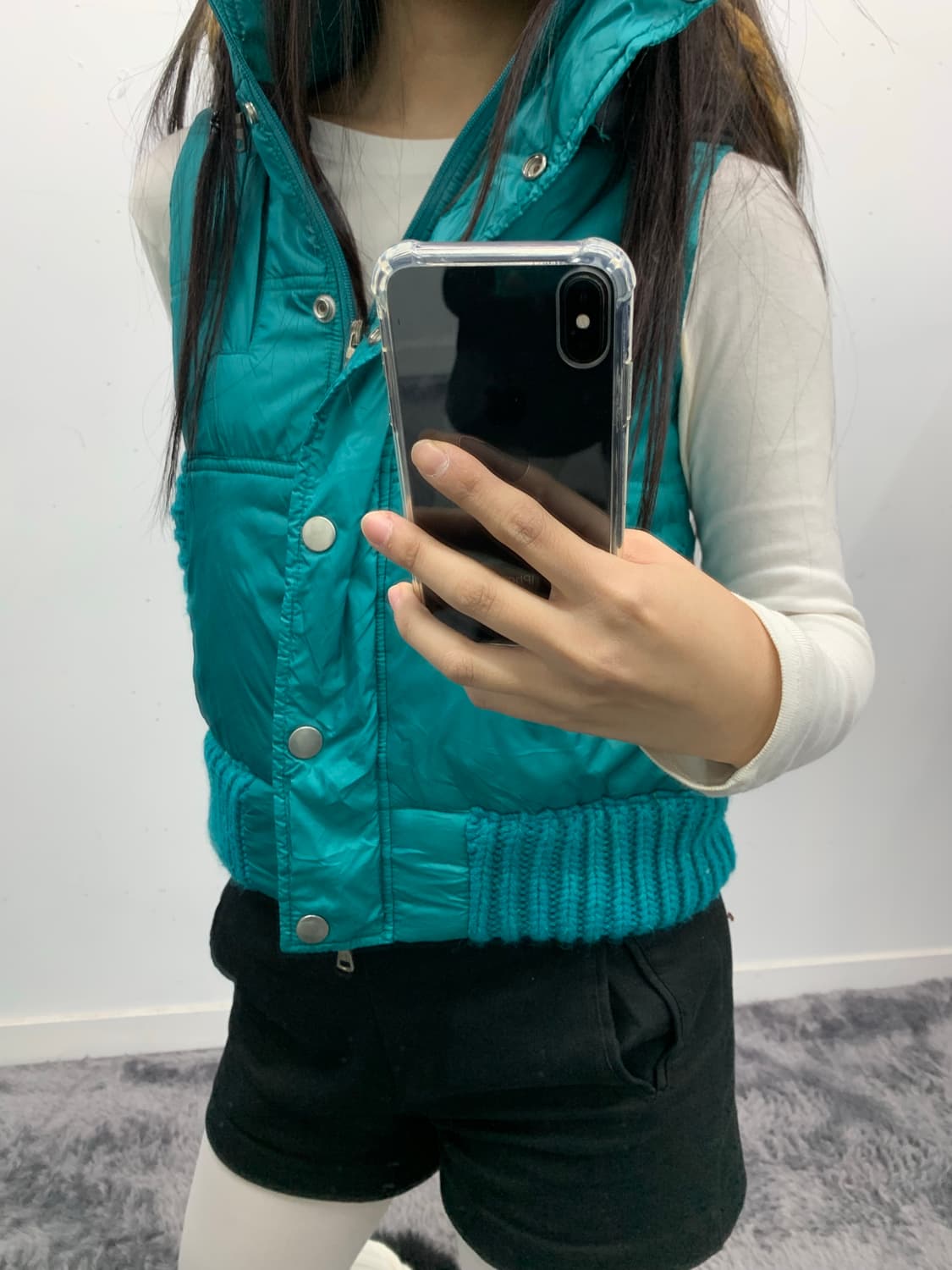 민트 Y2k 퍼 다운 베스트 상품이미지4