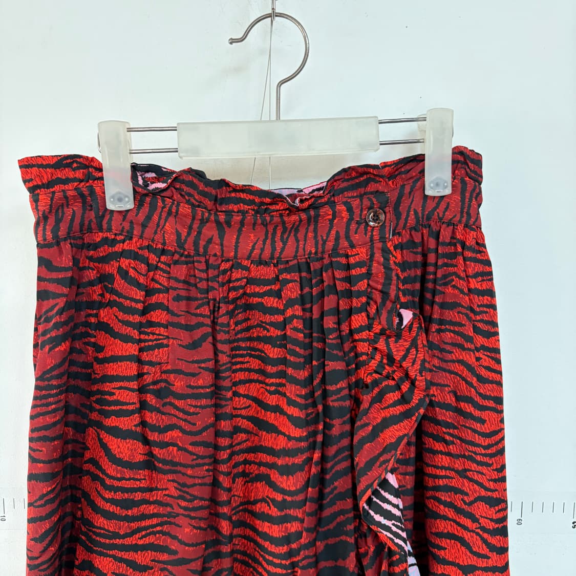 겐죠xH&M 레드 호피 롱 랩 스커트 상품이미지2