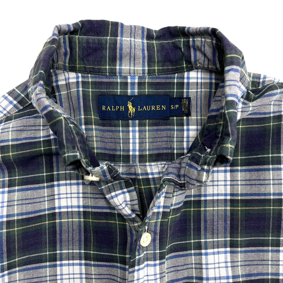 폴로 랄프로렌 네이비포니 타탄 네이비체크 린넨셔츠 S 상품이미지5