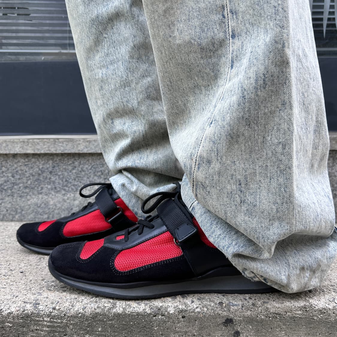 00s 초 레어 프라다 스포츠 벨크로 스퀘어 토 스니커즈 상품이미지9