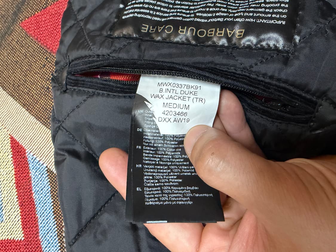 Barbour 바버 인터네셔널 듀크 왁스 자켓 블랙 상품이미지7