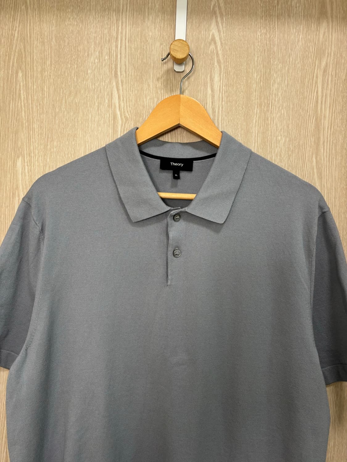 23SS새상품급)띠어리 고리스 반팔카라니트XL/스카이블루실버 상품이미지2