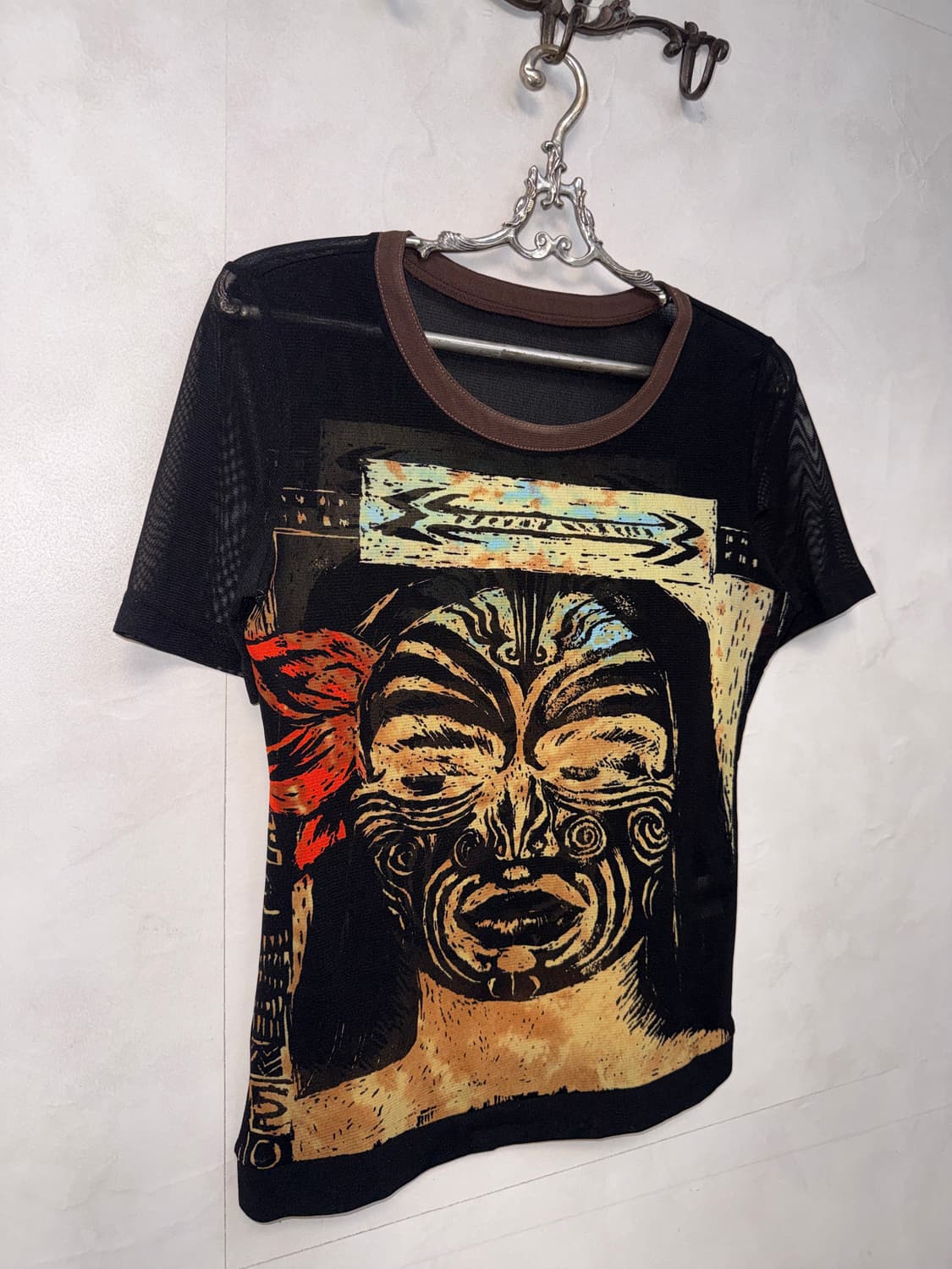 Black oriental maille maori mesh top 상품이미지5