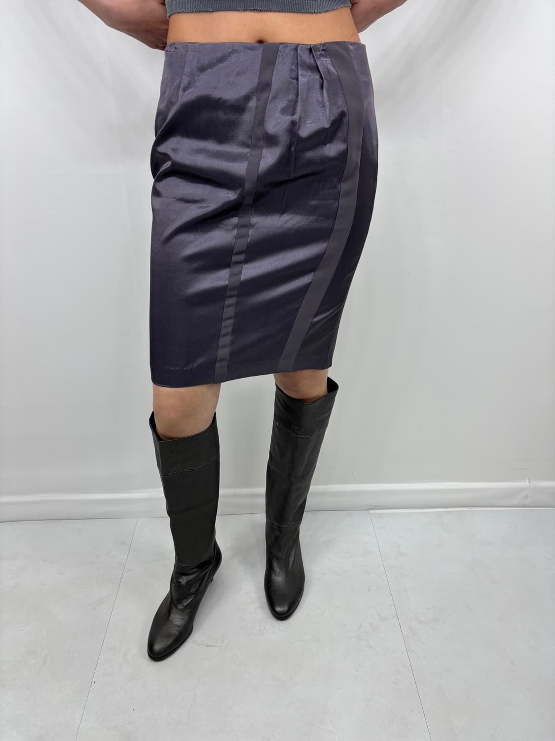 DUAL STRIPE PURPLE MIDI SKIRT 상품이미지5