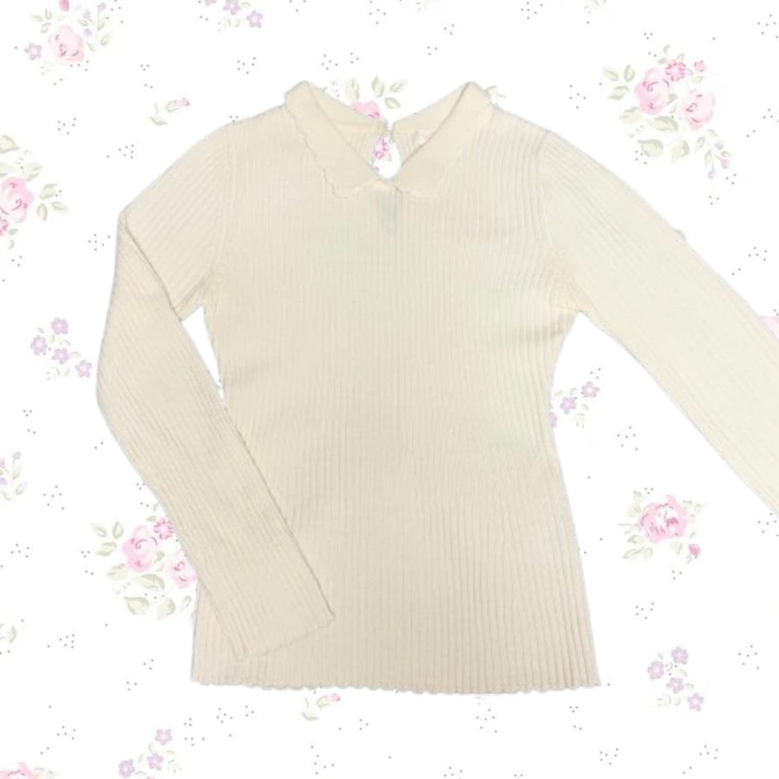 LIZ LISA 리즈리사 아이보리 레이스 프릴 니트 상품이미지1