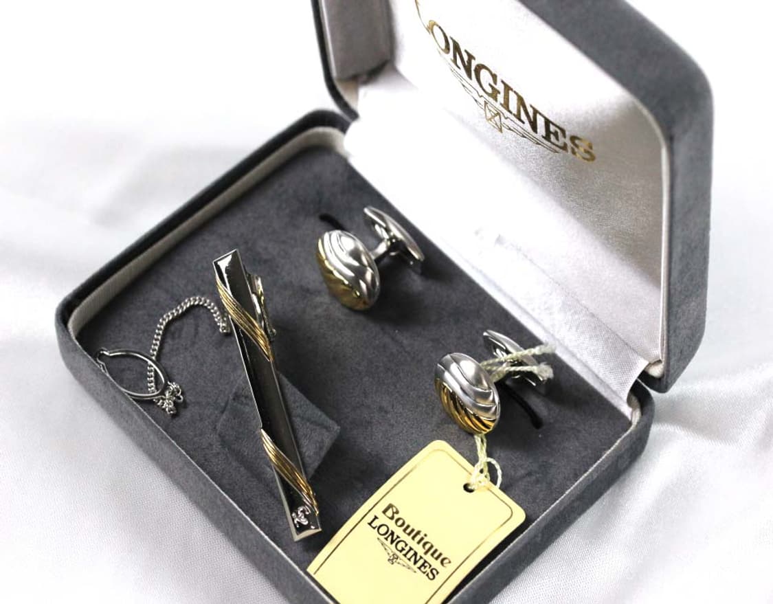 론진 미사용 S,A+등급 남자 명품 시계 넥타이핀 커프스 세트 상품이미지1