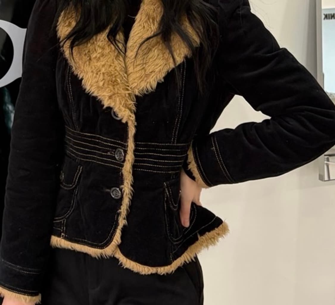 스웨이드 울 자켓 퍼 나프나프 상품이미지1