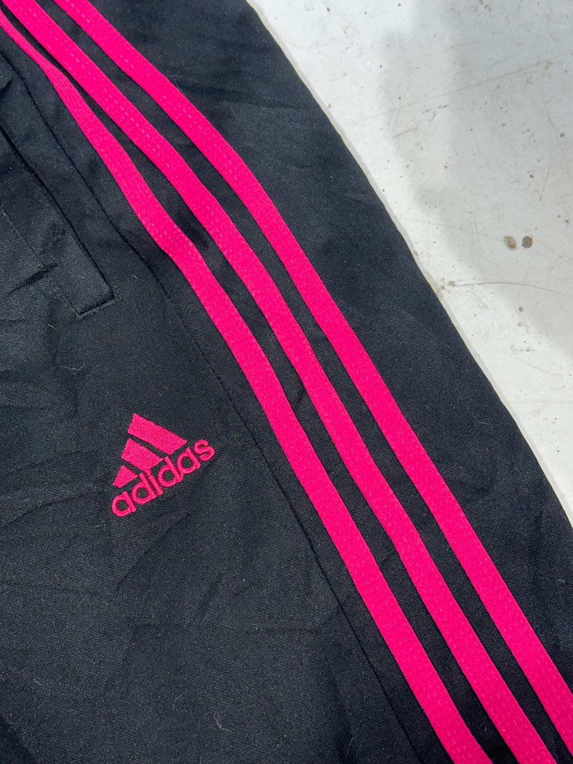 아디다스 블랙 와이드 핑크 삼선 추리닝 바지 L 상품이미지6