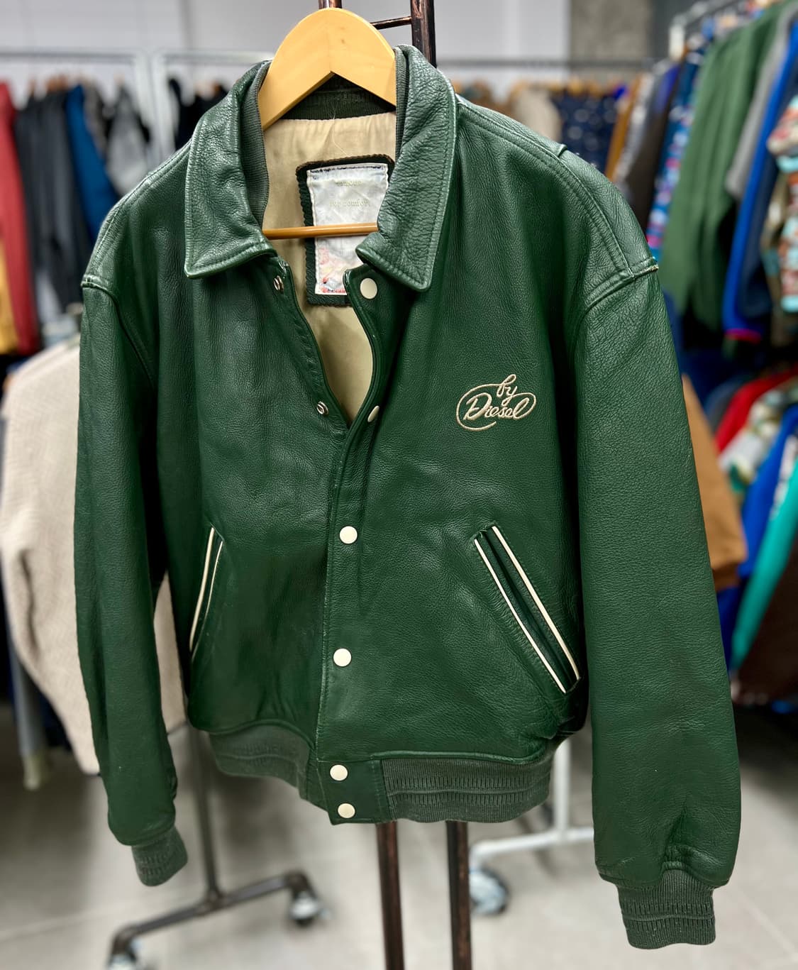 디젤(Diesel)  90년대 빈티지 레더 바시티 자켓 상품이미지1