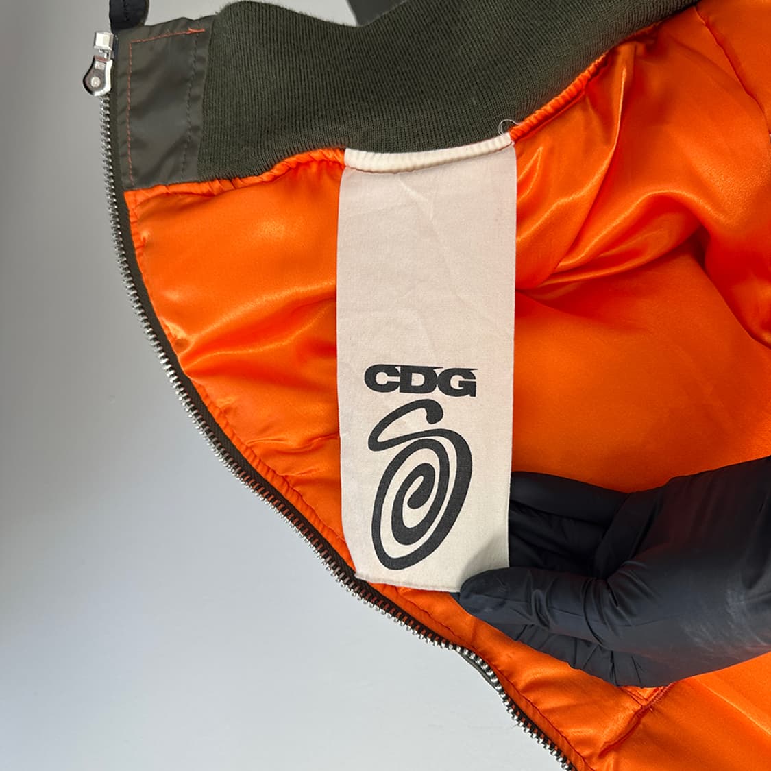 스투시 꼼데가르송 40주년 MA-1 플라이트 자켓 블루종 점퍼 남성 L 상품이미지6