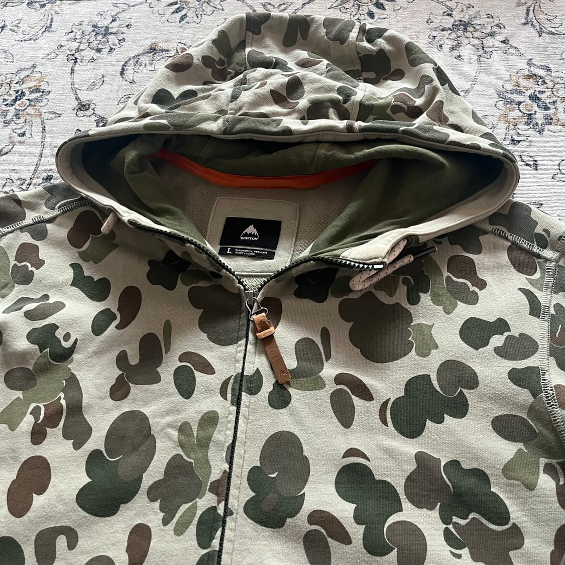 버튼 카모 패턴 후드집업 상품이미지2