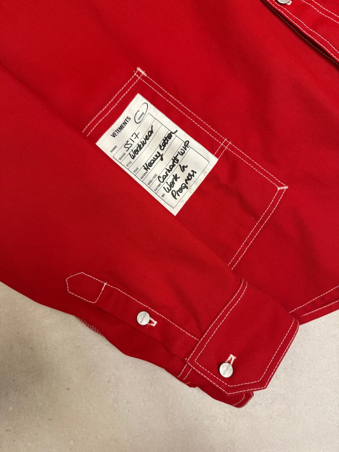 [S] 베트멍 X 칼하트 17SS 워크셔츠 자켓 레드 상품이미지2