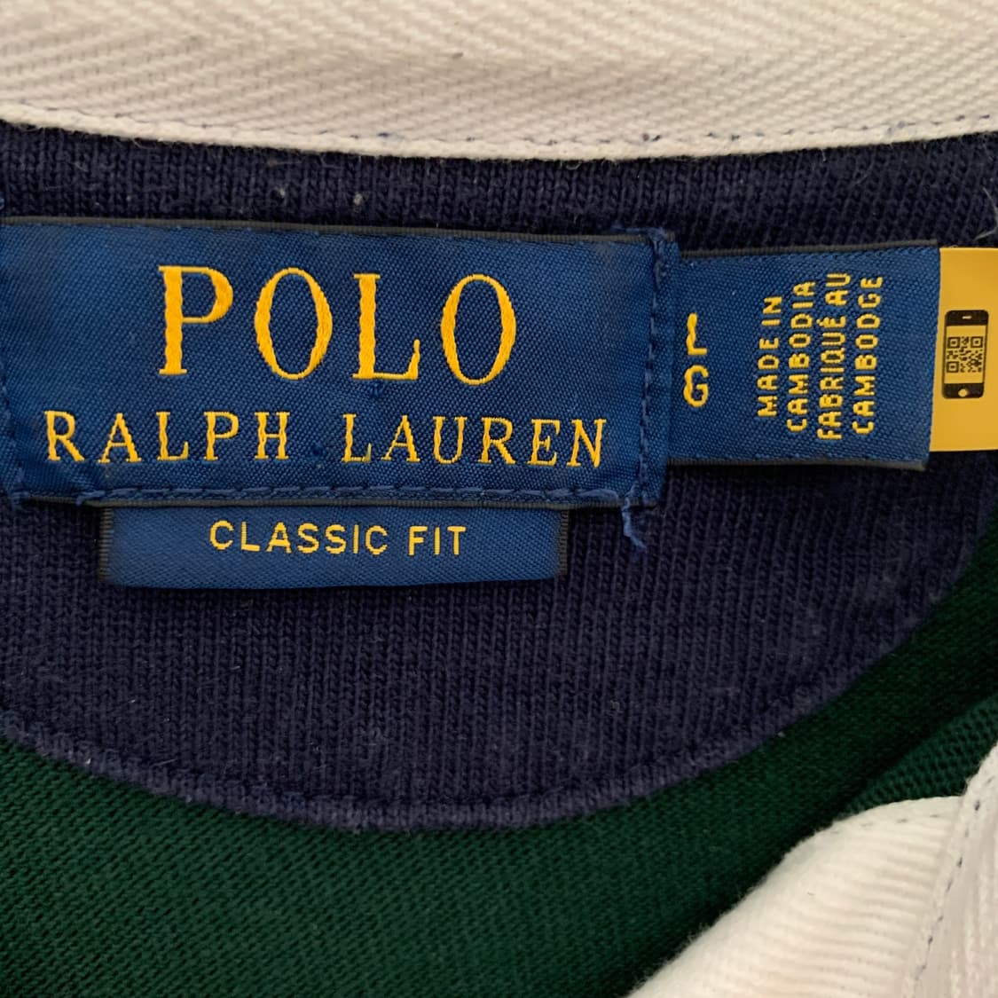 L 폴로랄프로렌 신형 QR 클래식핏 단가라 럭비 긴팔 카라티 상품이미지4