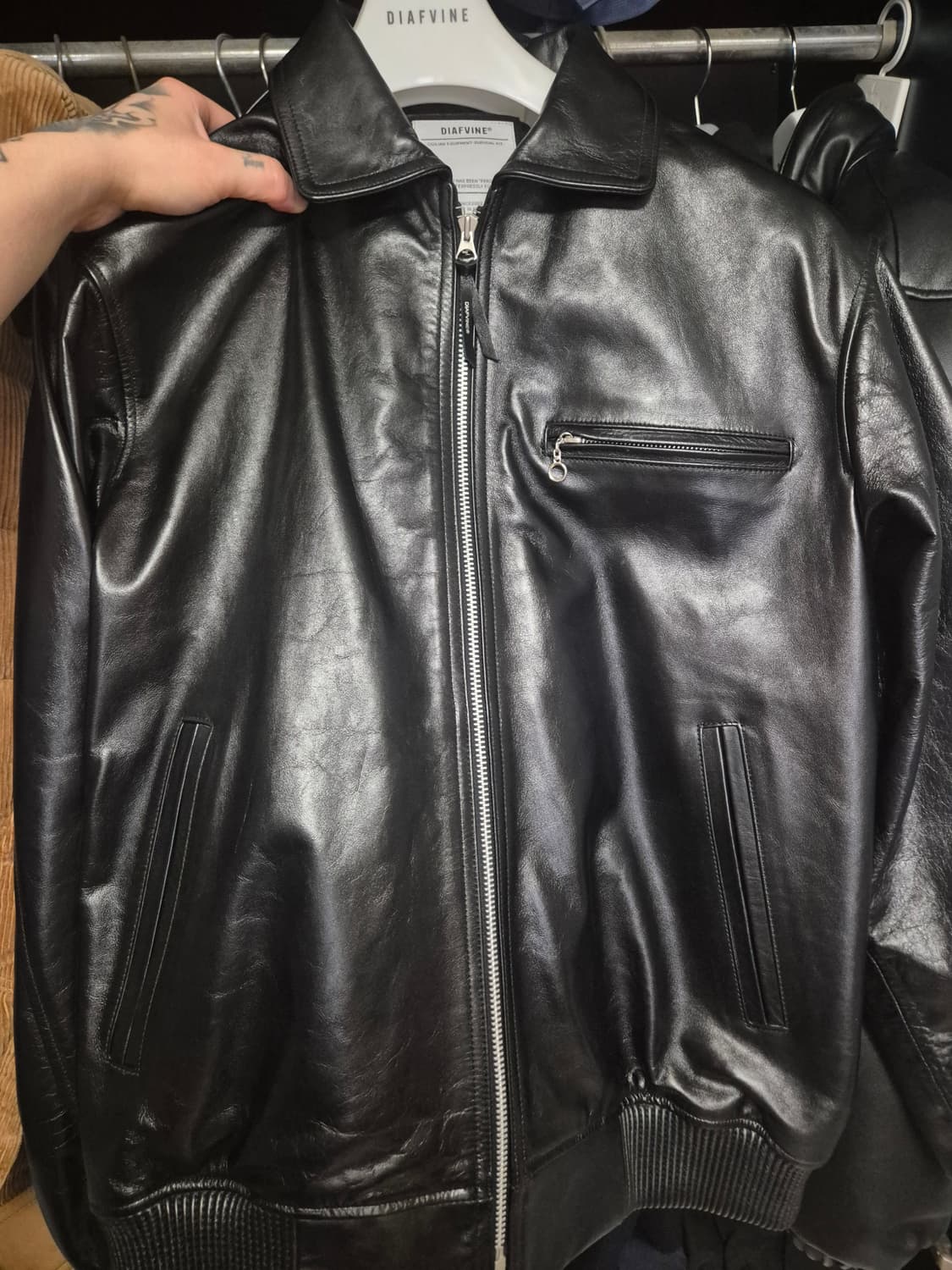 디아프바인 715 가죽블루종 L사이즈팝니다 상품이미지2