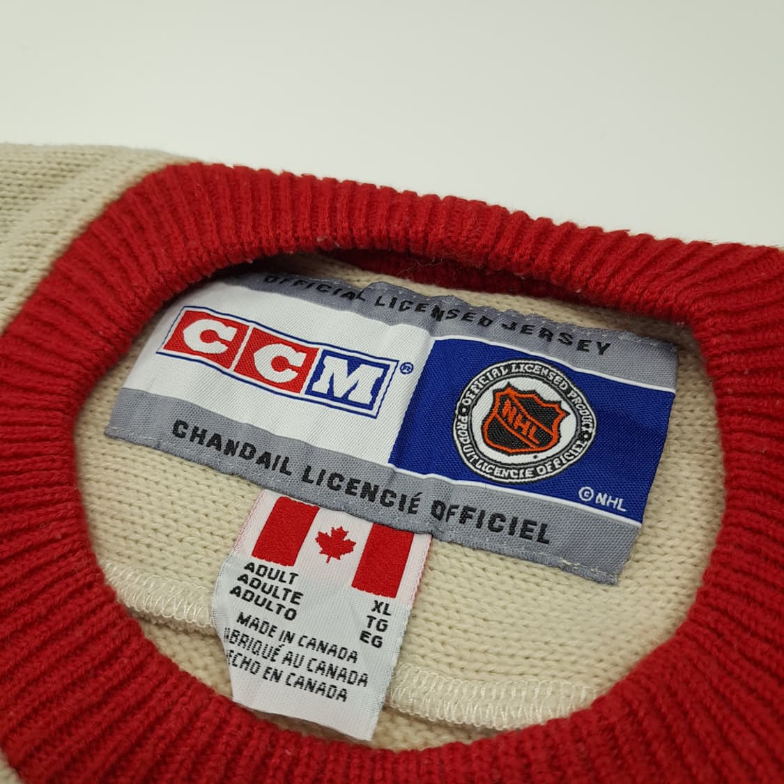 CL214 XL CCM 캐나다판 NHL 레드윙스 크림 하키스웨터 상품이미지3