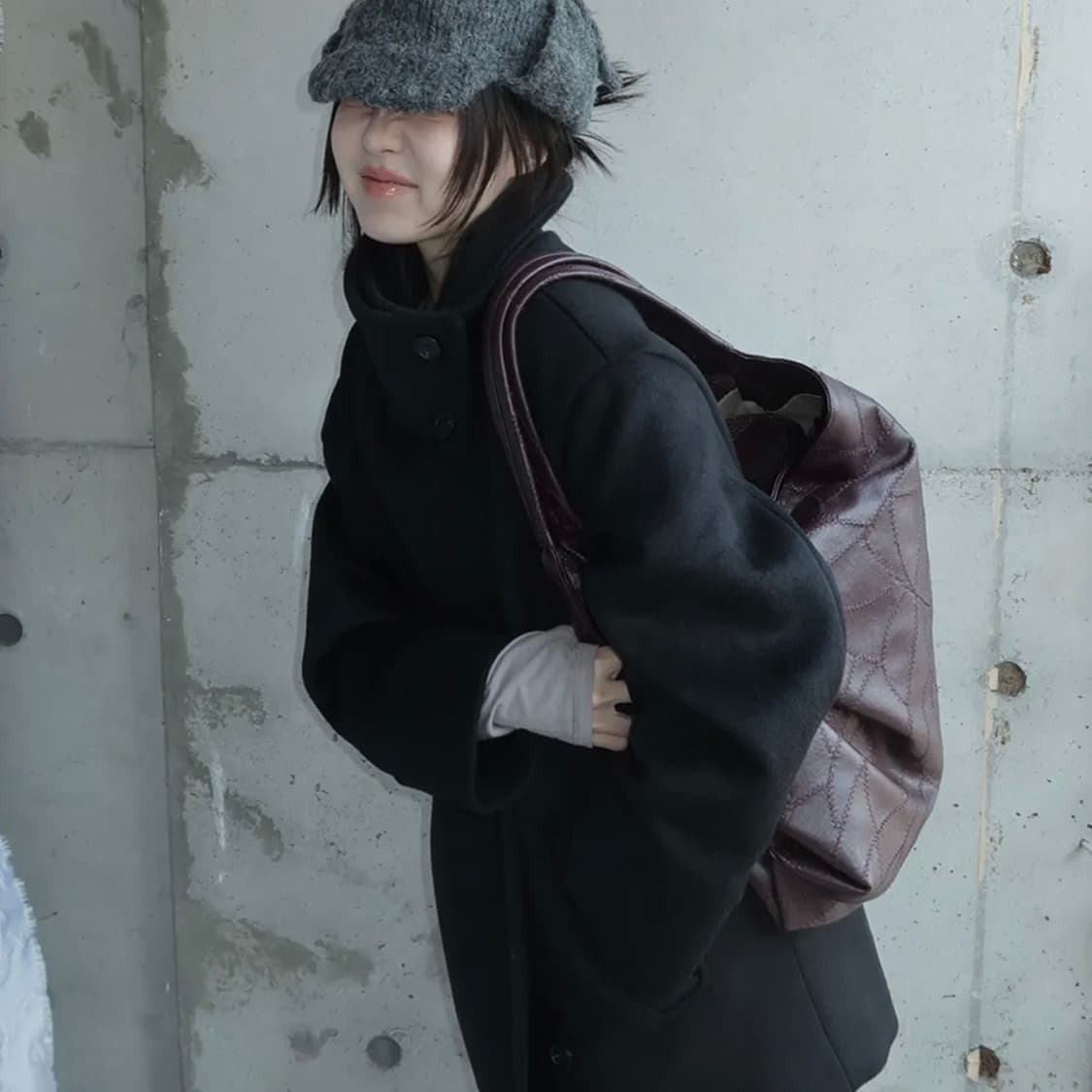 샌드뮤지엄 호보백 버건디 상품이미지4