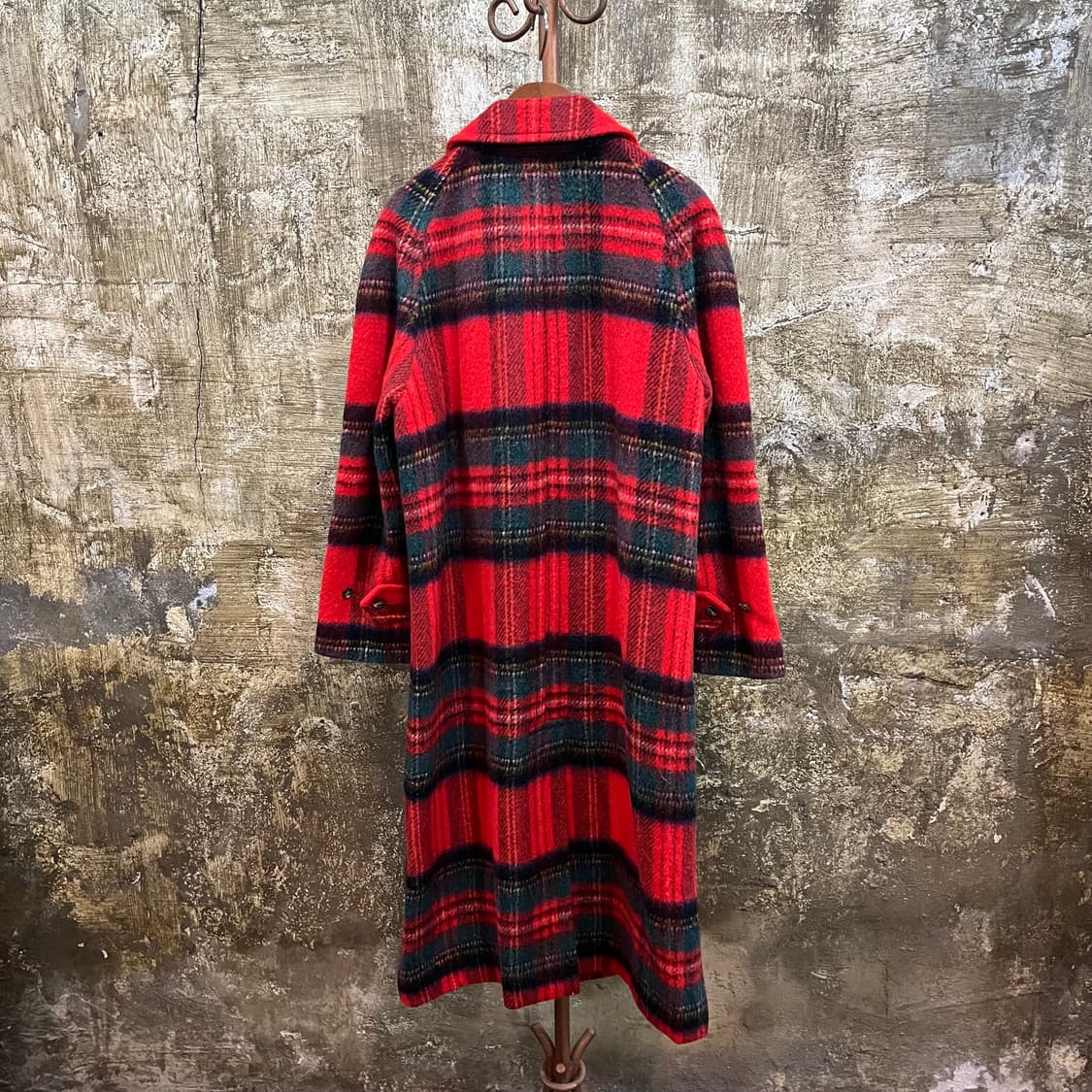 90s 제이프레스 타탄체크 울 코트 상품이미지8