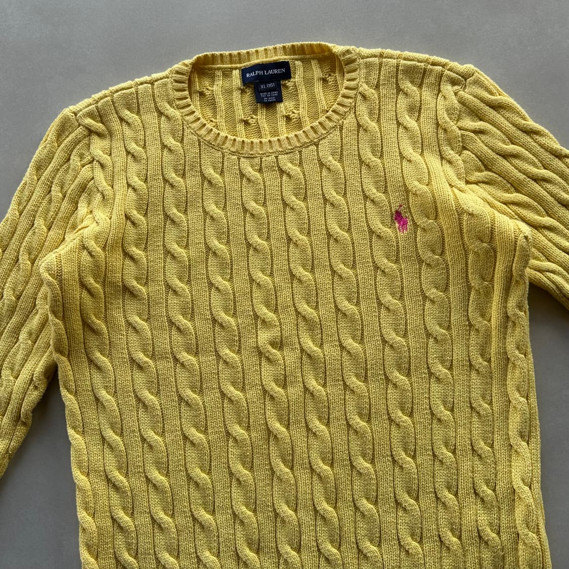 [XS]폴로 랄프로렌 꽈배기 니트 스웨터 옐로우 상품이미지2