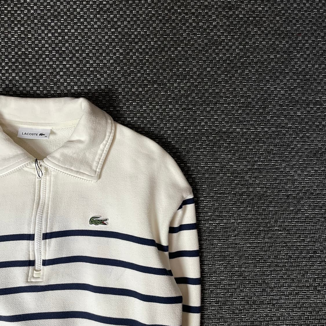 라코스테 아이보리 네이비 단가라 반집업 34 상품이미지3