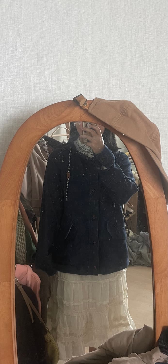 모리걸 빈티지 네이비 후드 자켓 💙🤎🖤 상품이미지5