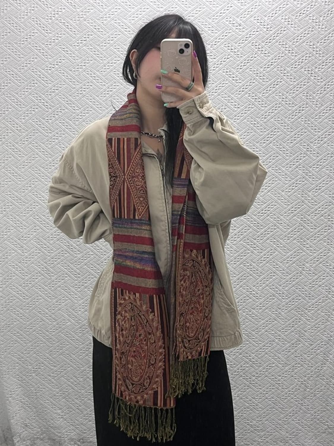 빈티지 보헤미안 페이즐리 패턴 스카프 머플러 C07116 상품이미지2