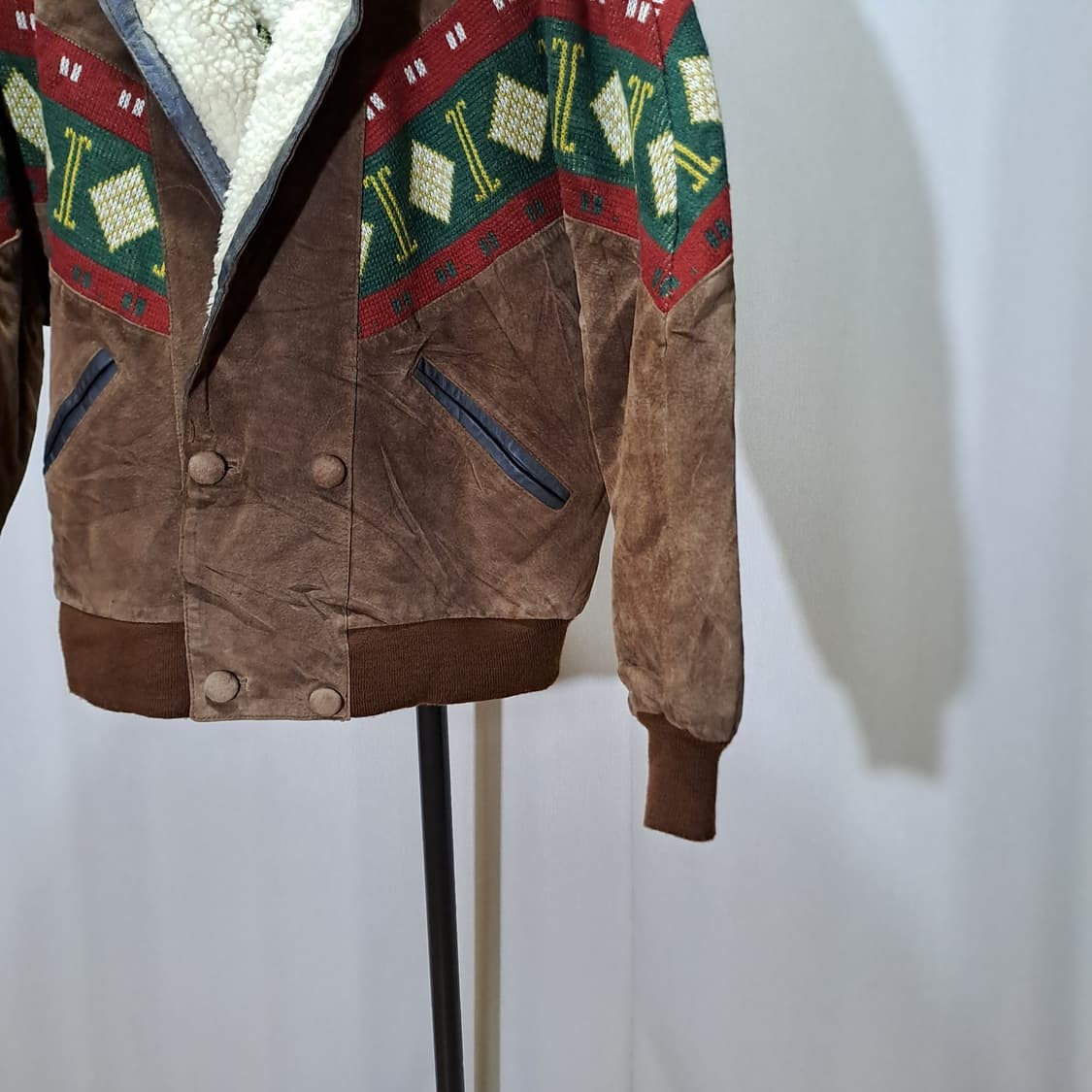 (택포) 빈티지 리얼레더 쉐르파 자켓 L B200 상품이미지3