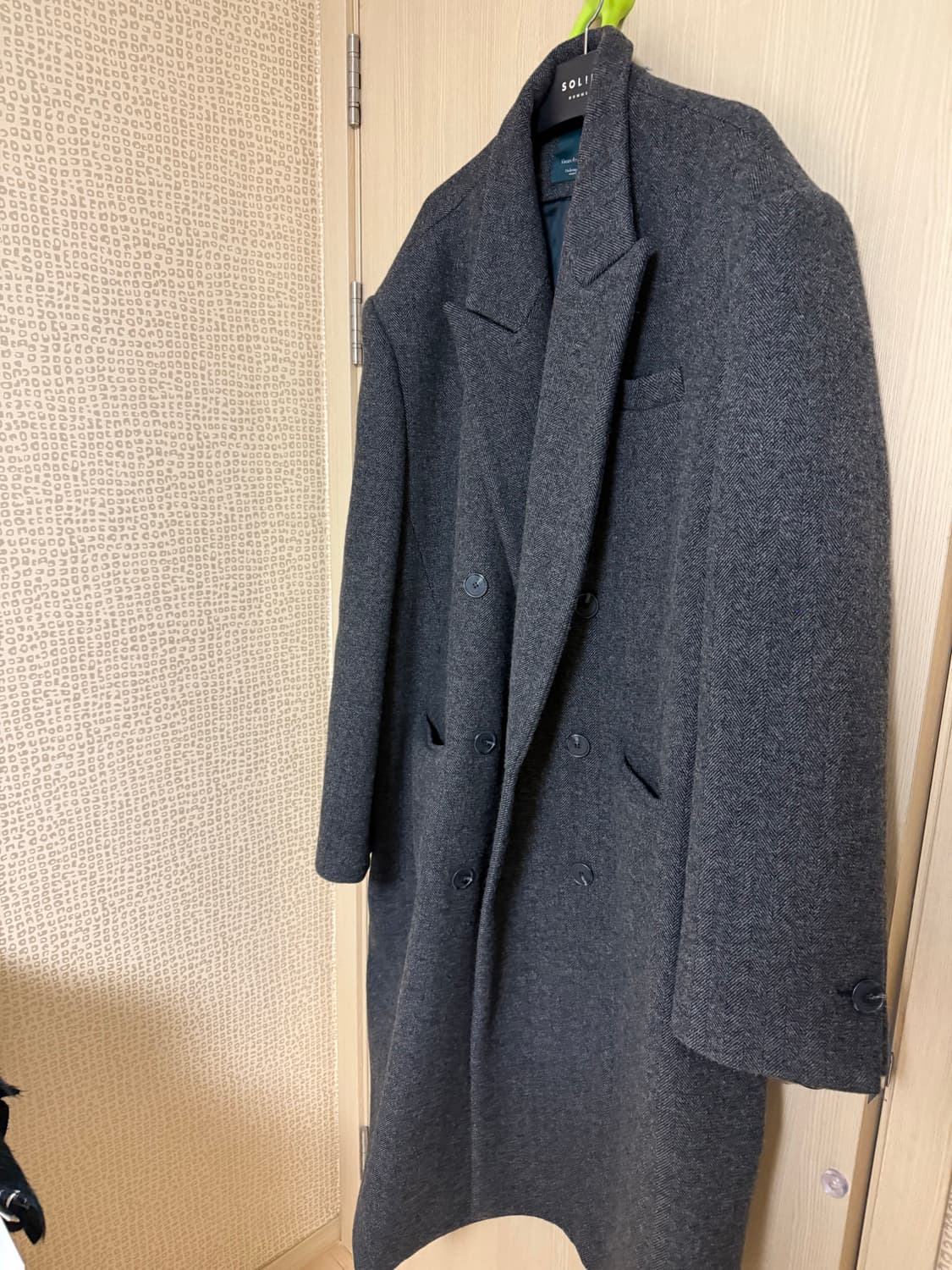 언더마이카 헤링본 박시핏 더블코트 그레이 2사이즈 no 상품이미지4