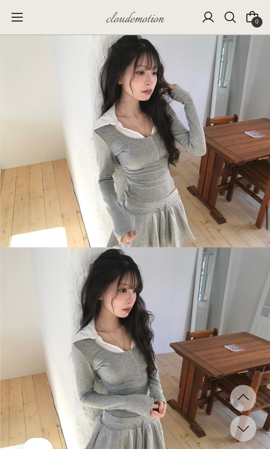 클라우드이모션 카라셔츠니트 상품이미지1