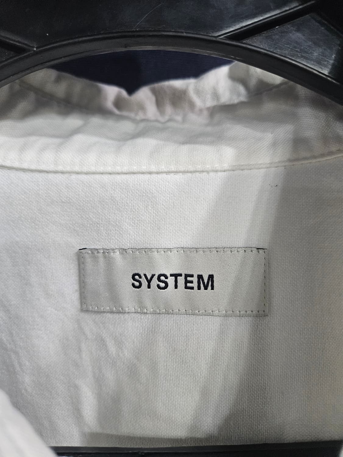 시스템옴므 자수 화이트 남성 세미오버핏 105 긴팔셔츠  상품이미지3